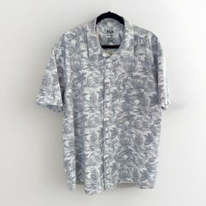FLX Shirt Mens 3XL Tall Gray Short Sleeve Button Up Performance Breathable 3XLT